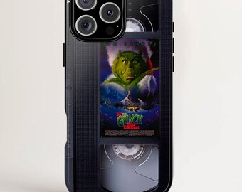 VHS Tape Case, The Grinch, Christmas Cases, Christmas Movie Merch, iPhone, Samsung, Google Pixel, Christmas Gift, Gifts, Xmas Gifts