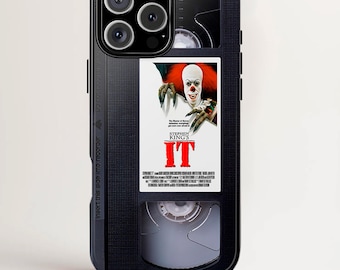 VHS Tape Case, Halloween Cases, IT, Horror Movie Merch, iPhone, Samsung, Google Pixel, Halloween Gift, Scary Movie Accessory, Pennywise