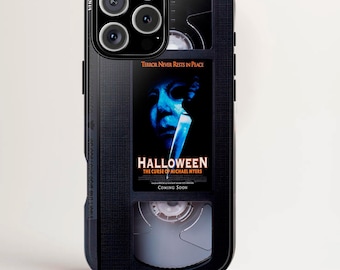 VHS Tape Case, Halloween Cases, Michael Myers, Horror Movie Merch, iPhone, Samsung, Google Pixel, Halloween Gift, Scary Movie Accessory