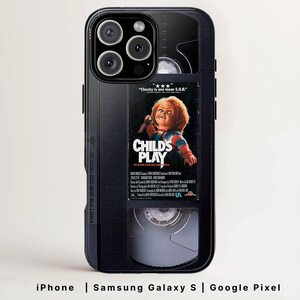 VHS Tape Case, Halloween Cases, Chucky, Horror Movie Merch, iPhone, Samsung, Google Pixel, Halloween Gift, Scary Movie Accessory, Gifts