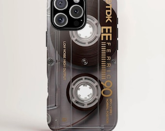 Cassette Tape Case, 80s 90s Cassette Retro Style Look, Vintage Tech Phone Case, iPhone, Samsung, Google Pixel, Music Lover, Gifts, Aesthetic