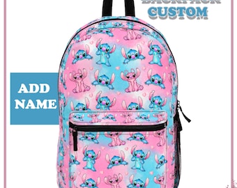 Mochila de Stitch y Ángel, Mochila Disney, Mochila Personalizada, Ohana Significa Familia, Mochila Preescolar, Mochila Escolar, Bolsa Disney, Bolsa de Stitch