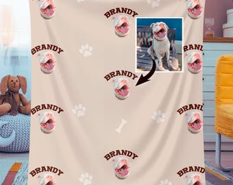Personalized Pet Blanket, Custom Pet Blanket Using Pet Photo + Name, Customizable Photo Blanket, Cat Blanket, Dog Blanket, Birthday Gift