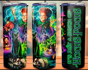 Halloween Hocus Pocus Tumbler Glow the Dark / Halloween Gifts / Halloween Mug / Custom Halloween Tumbler / Tumbler 20oz / Stainless Steel