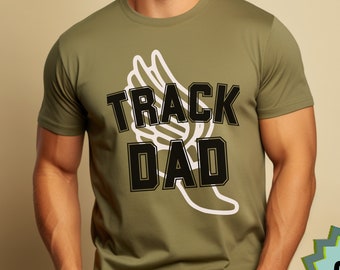 Koszulka dla taty z nadrukiem Track and Field Prezent dla taty biegacza Klasyczna koszulka z nadrukiem Track dla taty Prezent dla taty z nadrukiem Track & Field na Dzień Ojca Koszulka z nadrukiem dla taty