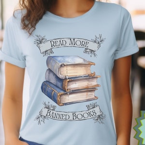 Mehr lesen Verbotene Bücher Shirt Leseaktivismus Geschenk Bibliothekar T-Shirt Literaturlehrer Buchverbot Shirt Verbotener Buchclub Freiheit zu lesen