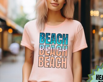 Summer Beach Vacation Vibe Shirt Peaceful Beach Ocean Horizon Gradient Tshirt Sand and Surf Sunset Beach Lifestyle Tee Girl Traveler Gift