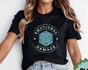 Camiseta de falla crítica de daño emocional Camiseta de falla crítica DnD DM Regalo Campaña DnD Regalo para DM Camiseta Regalo divertido de rol Juego de rol de mesa