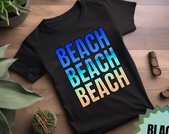 Summer Beach Vacation Vibe Shirt Peaceful Beach Ocean Horizon Gradient Tshirt Sand and Surf Sunset Beach Lifestyle Tee Girl Traveler Gift