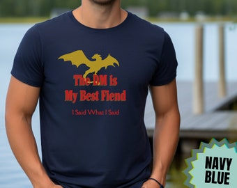 Camiseta DnD Dragon DM, regalo de la campaña DnD, Regalo para DM es mi camiseta Best Fiend, Regalo de maestro de mazmorras, Regalo de juego de rol de mesa, Amigo de DM DnD