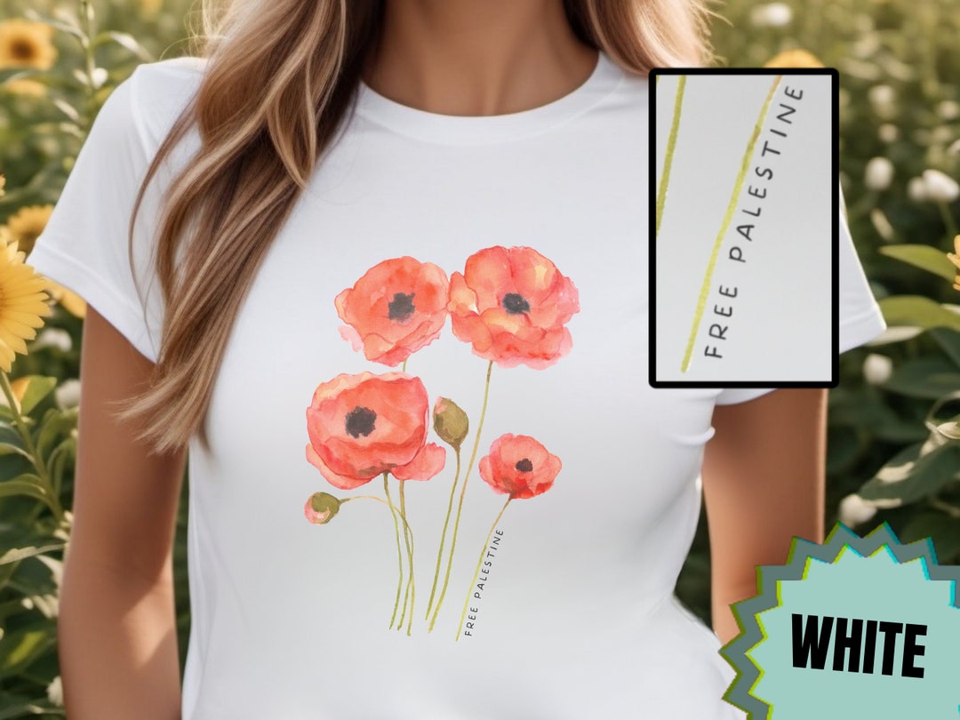 Gaza Poppy Free Palestine Poppy Shirt Cease Fire Peaceful Protest Shirt ...