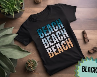 Summer Beach Vacation Vibe Shirt Peaceful Beach Ocean Horizon Gradient Tshirt Sand and Surf Sunset Beach Lifestyle Tee Girl Traveler Gift