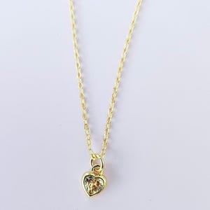 Dainty Colorful Heart Gold Necklace