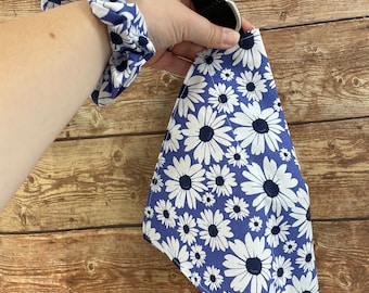 Blue Daisy Dog Bandana and Matching Scrunchie - Match your Pet Set