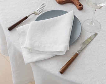 20'' x 20'' Linen Napkins (Set of 4) - Soft Washed Table Linen Dinner Napkins Kitchen Napkins Wedding Napkins