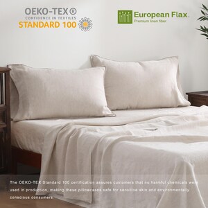 100% Linen Pillowcases (Set of 2) - Pure French Linen Pillow Case Luxuriously Soft and Breathable Pillow Cover image 5