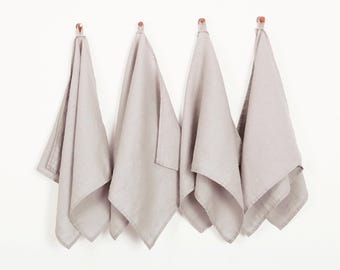 Paños de cocina de lino natural (juego de 4) - Paños de cocina de lino francés 100 % puro, 14 x 28 pulgadas, paños de cocina y de mano - Natural