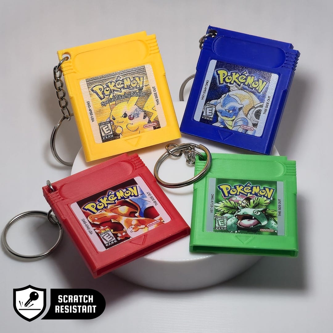 Mini Pokémon Game Boy Cartridge Keychain – Single or 4-pack Bundle ...