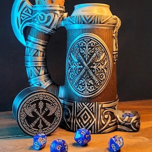 Unpainted Viking Can Cozy Dice Tower