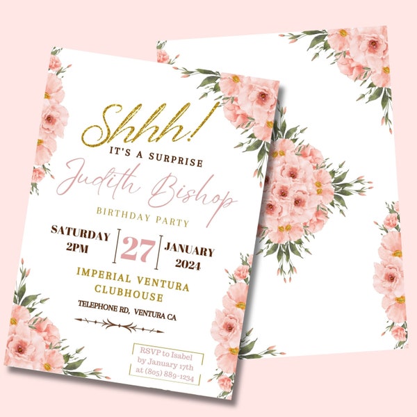 surprisebirthday/invitationbirthday/floralinvitation/it'sasurprise/secretparty