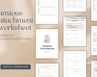 Ängstliche Befestigung Workbook | Selbsthilfe Beziehung Arbeitsblätter | Digitaler Download für Heilung & Wachstum