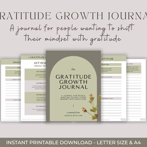 Gratitude Growth Journal | 4-Week Mindset Shift Guide | Digital Download