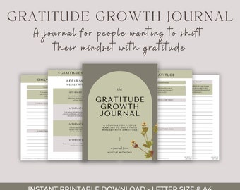 Gratitude Growth Journal | 4-Week Mindset Shift Guide | Digital Download