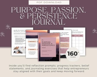 Zweck Leidenschaft Ausdauer Journal | Entrepreneur Reflection Planer