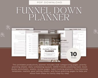 Trichter Down Planer Printable | ADHS-freundlicher Produktivitätsplaner