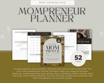 Mompreneur Planer Printable | Business Life Planer für vielbeschäftigte Mütter