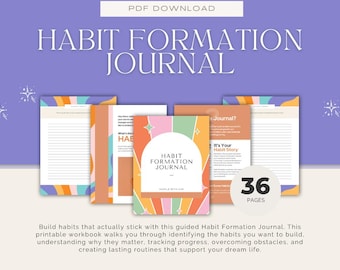 Habit Formation Journal | Printable Habit Tracker & Self Growth Workbook