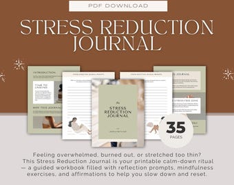 Stress Reduction Journal | Printable Self-Care Prompts & Calm Mind Workbook
