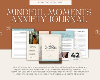 Mindful Moments Angst Journal Printable | Mood Tracker & Reflection Workbook