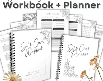 Self-Care Workbook & Planner | Printable Wellness Journal | Digital Download