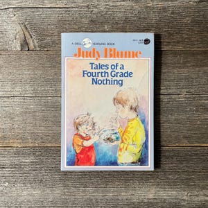 Vintage 1986 Dell Yearling ‘Tales of a Fourth Grade Nothing’ Paperback Children’s Book by Judy Blume, Middle School Tween Chapter Novel