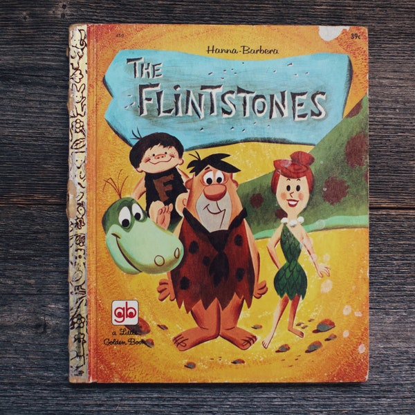 The Flintstones, A Little Golden Book, Vintage 1970’s Children’s Picture Book, TV Characters Mid Century Illustrations by Mel Crawford