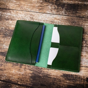 Leather Passport Wallet, Minimal Men's Passport Holder, Wallet Organizer, Field Notes Cover, Anniversary gift for him