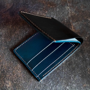Leather Bifold Wallet - Full Grain Wallet Handmade Men's Bifold Italian Natural Leather Gift for Him, Gift for Husband