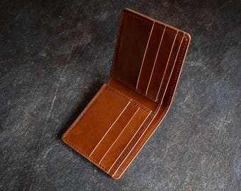 Bifold Leather Wallet, Handmade Bifold Wallet for Men, Italian Full Grain Leather, Birthday Men's Gift, Father's Gift