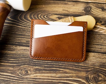 Cartera de piel fina, tarjetero para hombre, cartera de piel italiana personalizada, regalo para hijo
