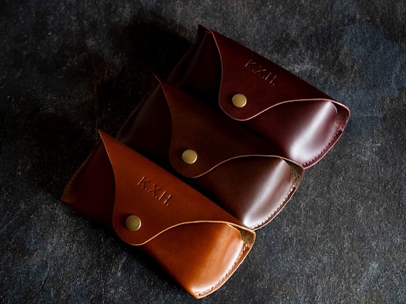Leather Glasses Case - Personalized Leather Sunglasses Case Personalized Eyeglasses Case Eyewear Holder Birthday Gift