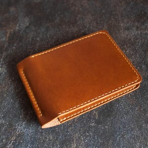 Billetera de cuero con clip para billetes, billetera para hombre hecha a mano, cuero italiano de grano completo, regalo de cumpleaños, regalo para esposo