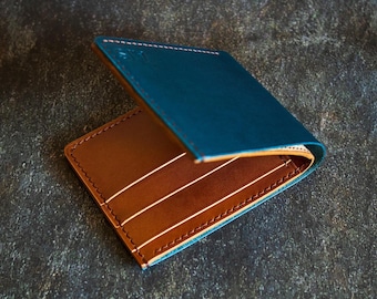 Cartera de cuero, billetera plegable de cuero, billetera personalizada hecha a mano, regalo para esposo, regalo para hijos, regalo de cumpleaños