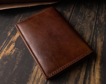 Italian leather travel wallet, personalized full grain wallet, passport holder