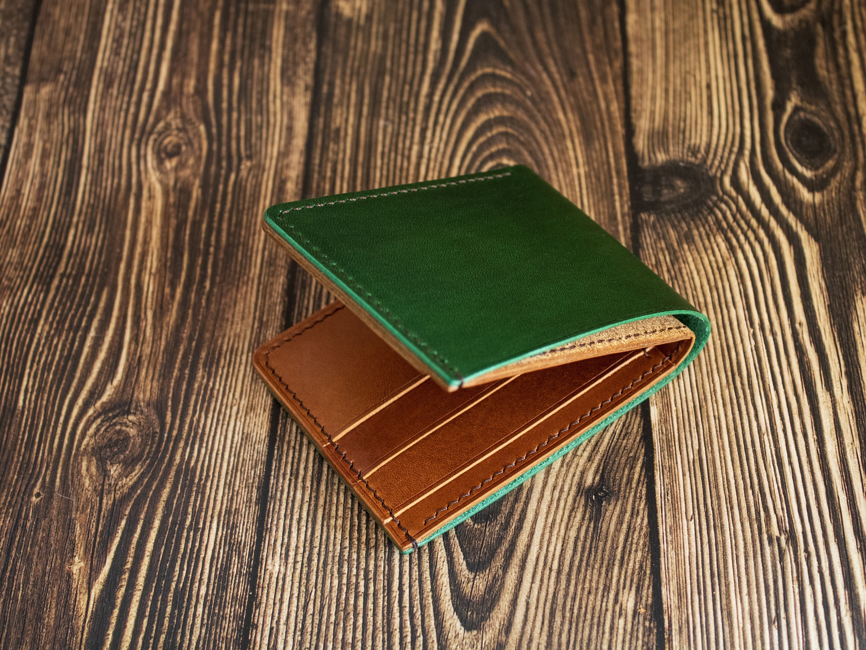 Bifold Leather Wallet, Full Grain Wallet, Personalized Husband Gift, Birthday Men's Gift