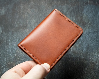 Minimalist Leather Card Holder – Slim Wallet for Men & Women, Full-Grain Italian Leather, Compact Card Organizer, Birthday Gift