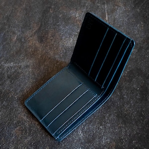 Portefeuille à deux volets en cuir, portefeuille pleine fleur pour hommes, fait main à deux volets pour homme, cadeau d'anniversaire pour homme, cadeau mari