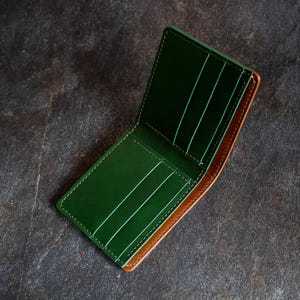 Cartera de cuero plegable, cartera de cuero para hombre, regalo para el esposo, regalo para hombres, regalo de cumpleaños