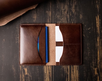 Italian leather wallet, personalized full grain wallet, passport holder