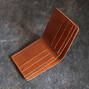 Cartera plegable de cuero italiano, cartera de cuero para hombre, regalo personalizado para hombre, regalo para hijo